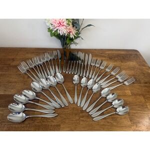 Vintage Champion Silversmiths Stainless Flatware Set Service for Eight